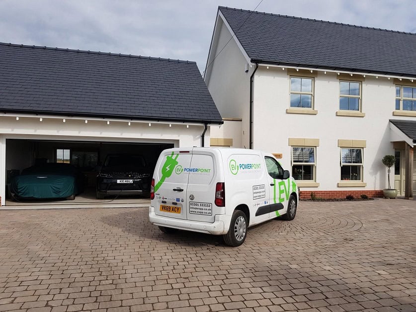 EV Power Point installation van and local engineers on site